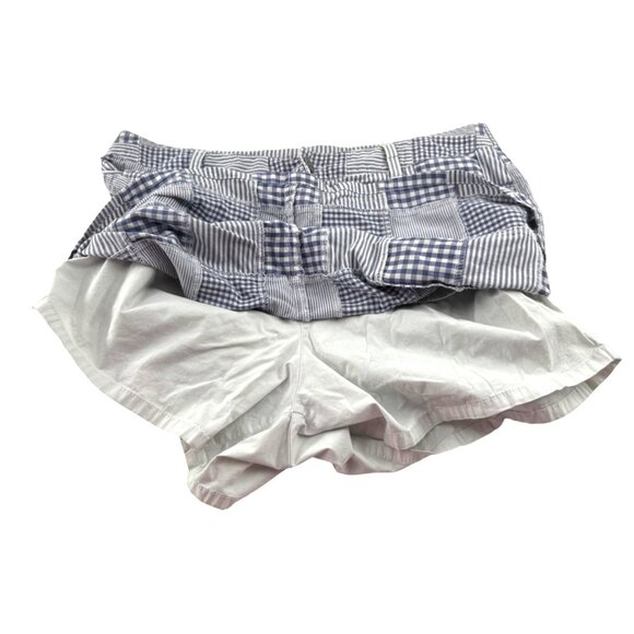 Croft & Barrow Women's Skort size 12 Patchwork Seersucker blue white Classic Fit - Picture 4 of 6
